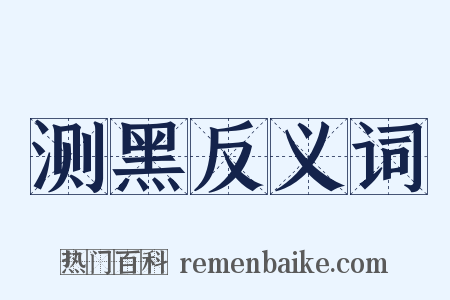 测黑反义词是什么意思的图片